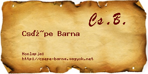 Csépe Barna névjegykártya