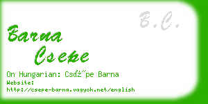 barna csepe business card